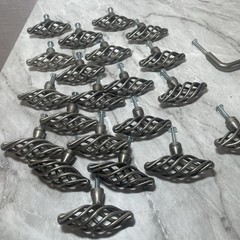 LOT OF 21 Spiral Bird Cage PEWTER TONE Metal Cabinet Door Drawer Pulls Handles