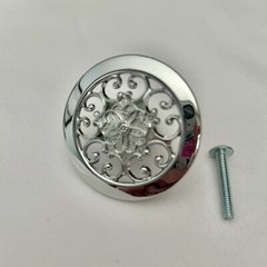 Lot of 10 Cabinet Knobs 2″ Filigree Polished Silver Chrome Pull Drawer Furniture