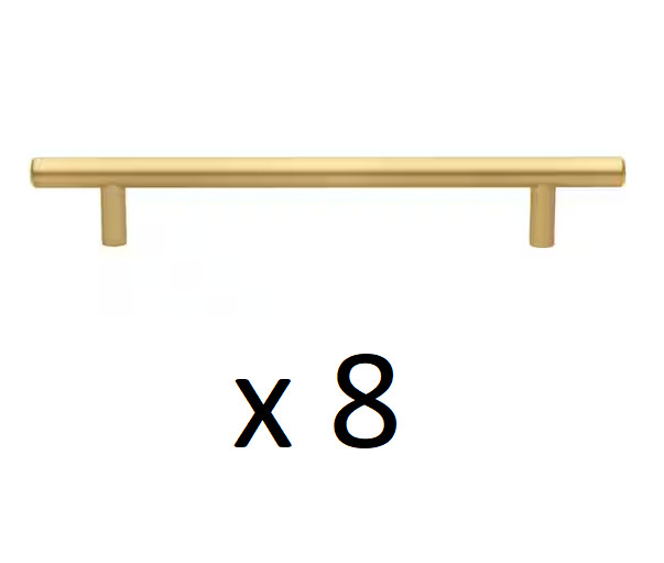 *8* GlideRite 6-1/4 in. Center-to-Center Satin Gold Solid Handle Bar Pulls
