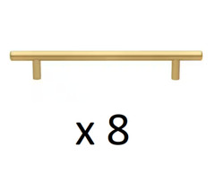 *8* GlideRite 6-1/4 in. Center-to-Center Satin Gold Solid Handle Bar Pulls