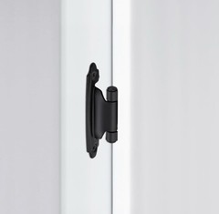 50 Pack (25 Pairs) Matte Black Cabinet Hinges Kitchen Doors, Self-Closing 1/2”