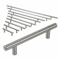Bar Pull Cabinet Handle Brushed Nickel Solid Stainless Steel 12 mm
