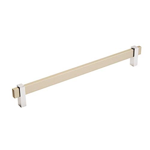 | Cabinet Pull | 10-1/16 in. Center-to-Center Silver Champagne/Polished Chrome