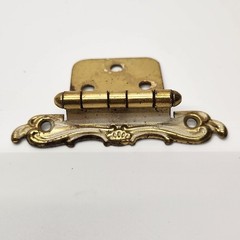 22 Lot Vintage Antique Gold Tone Cabinet Hinges Ornate Decorative Hardware 3″