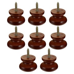 8 PCS 1.54 Inch Solid Wood Round Cabinet Knob Self Tapping Drawer Pulls