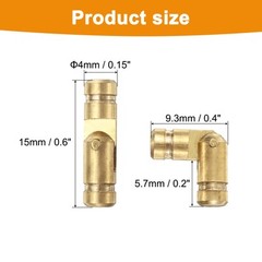 50Pcs Invisible Barrel Hinges, 4x15mm Brass Concealed Hinge, Gold US Stock