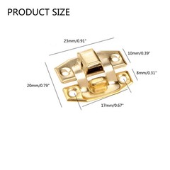 dophee 5Pcs Gold Metal Decorative Hasp Latch with Screws, 5Pc,