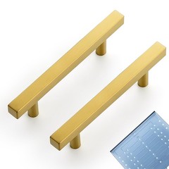30 Pack Gold Square Cabinet Pulls – 3.75″ Stainless Steel Drawer Handles
