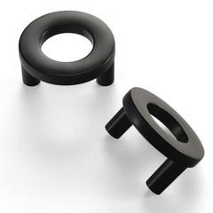 Zinc Alloy Drawer Pulls Casual Luxury Matt Black Cabinet Handles 1.3 In 6 PCS
