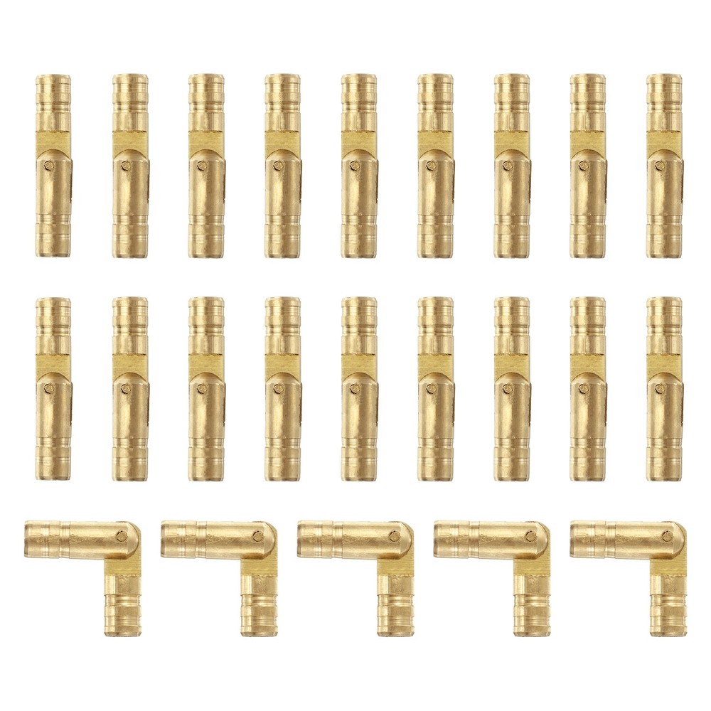 50Pcs Invisible Barrel Hinges 4x20mm Brass Concealed Hinge Gold