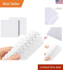 0.4inch Round Silicone Bumpers – 200 Clear Adhesive Pads for Furniture Care