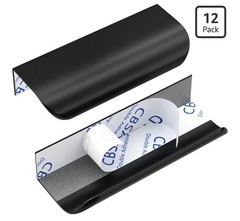 12 Pack 4″ Black Adhesive Finger Pulls for Cabinets