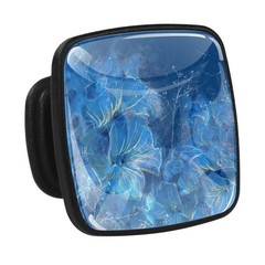 LORVIES 4 Pack 1.2″ Floral Decorative Cabinet Knobs, ABS Glass Square Black S…