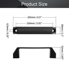 Black Plastic Handle Pulls Cabinet Drawer Cupboard Door Mounting Hole 6.5/8.5mm