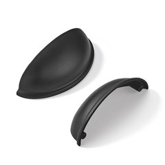 10 Pack 2-1/2″ Drawer Pulls Matte Black Cabinet Cup Pulls Kitchen Hardware Ca…