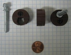 HETTICH VB47 CONNECTING FITTING, BROWN PLASTIC WITH SCREW, 25mm BORE DIAMETER