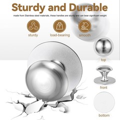 2-Pack Stainless Steel Suction Handles, Drill-Installation, Rust-Proof Grip f…