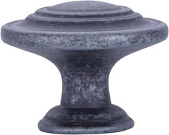 10 Packs Traditional Top Ring Cabinet Knob, Diameter 3.18 cm, Antique Silver