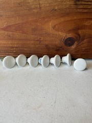 Lot of 7 Vintage White Porcelain Cabinet Knobs Drawer Pulls Made In Japan