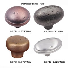RK International CK 709 Distressed 1 3/8 Inch / 1.375″ Bold Round – Nickel