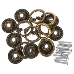 8Pcs Reusable Zinc Alloy Drawer Pull Knobs Antique European Handle Light Brown