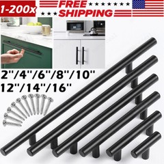 Black Kitchen Cabinet Door Drawer Pulls Stainless Steel Drawer T Bar Handles Lot