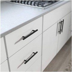 Matte Black Modern Cabinet Door Handles Pulls Kitchen Drawer Stainless Steel Lot