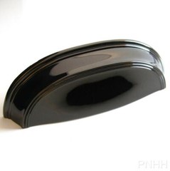 Lot of (10) Black Nickel Hickory P2144-BLN Cabinet Drawer Cup Pulls, 3″/3.75″ CC