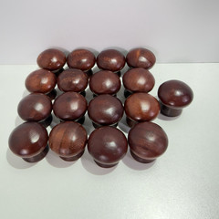 17 Cabinet Drawer Single Hole Wooden Pull Knobs Cherry