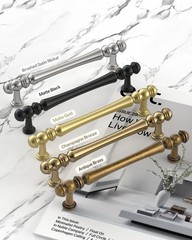 10 Pack 5 Inch 128mm Brushed Gold Cabinet Handles HeavyDuty Solid Pulls
