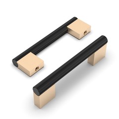 10 PCS Black Gold Knurled Kitchen Cabinet Drawer Handle Pull 3.75 Inch 96mm