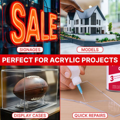 Acrylic Bonding Cement with Applicator Bottle 4 Oz, Clear Adhesive for Plexiglas