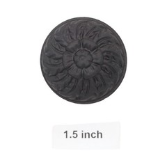 Cast Iron Cabinet Knobs Fern and Flower Design 1.5 inches
