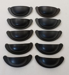 Black with Red Rust Speckles Cup Cabinet Drawer Door Pulls Handles 2-1/2″ Qty 10