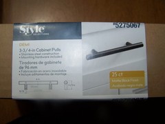 (25) NEW Sealed ~ 6 In. Cabinet & Drawer Pulls ~ Black Matte 3 3/4 Center ~