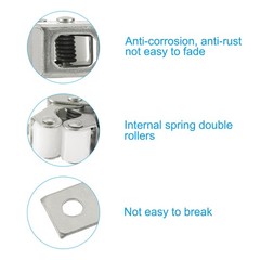 4Set Stainless Steel Double Roller Catch Cabinet Door Latches Silver