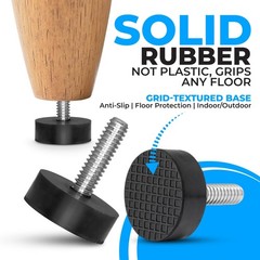 24PK Rubber 1/4″-20 Leveling Feet, Adjustable Levelers with Inserts | Solid a…