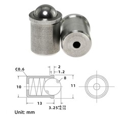 E-outstanding Spring Plunger 2PCS 10mm Dia 304 Stainless Steel Ball Silver