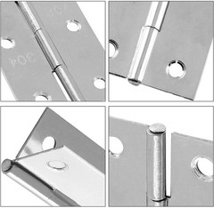 10 Pack 3 Inch Stainless Steel Folding Hinges for Door Window Wooden Chest Box