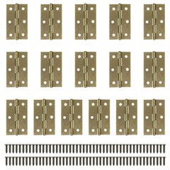 16 PCS Iron Folding Butt Hinge Door Cabinet Drawer 2.4 Inch Bronze Hardware