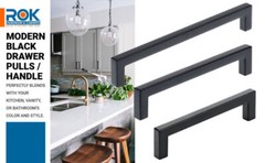 Modern Square 6-5/16″ Center to Center, Black Cabinet Drawer Pull Handle