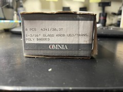 Omnia 1 3/16″ Glass cabinet knob, 9pcs, #4341/30.3T