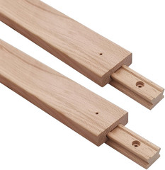 Wooden Drawer Slides 16 Inches Classic Wood Center Guide Track with Slide Glides