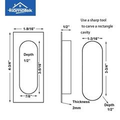 2 Pack 120mm Flush Sliding Closet Door Pulls, Recessed Finger Pulls for Slidi…