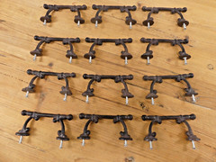 12 Handles Drawer Pulls T Bar Lot Rustic Cast Iron Farmhouse Cabinet Cupboard