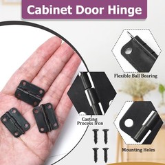 24pcs 1″x3/4″ Black Butt Hinges Cabinet Door Hinges Jewelry Box Small Box