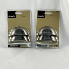 New Satin Nickel Drawer Pulls ~ Chapter Set of 2 Pairs (6 Total Pulls)
