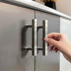 Square Body Round Feet 30Pack 76mm(3″) Hole Center Square Kitchen Cabinet Han…