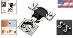 60 Pack Soft Close Hinges – Satin Nickel, 1/2 Inch Overlay