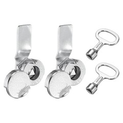 2Pcs Tubular Cam Lock Zinc Alloy Triangle Lock with Waterproof Cover Silver